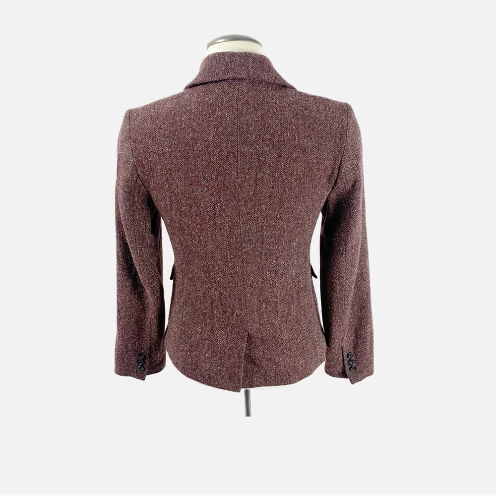 L.L. Bean Wool-Silk Herringbone Tweed Blazer (Small, Burgundy Mix) - Picture 10 of 11